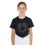 Equestro T-Shirt Bambina Slim Fit con Logo Glitter